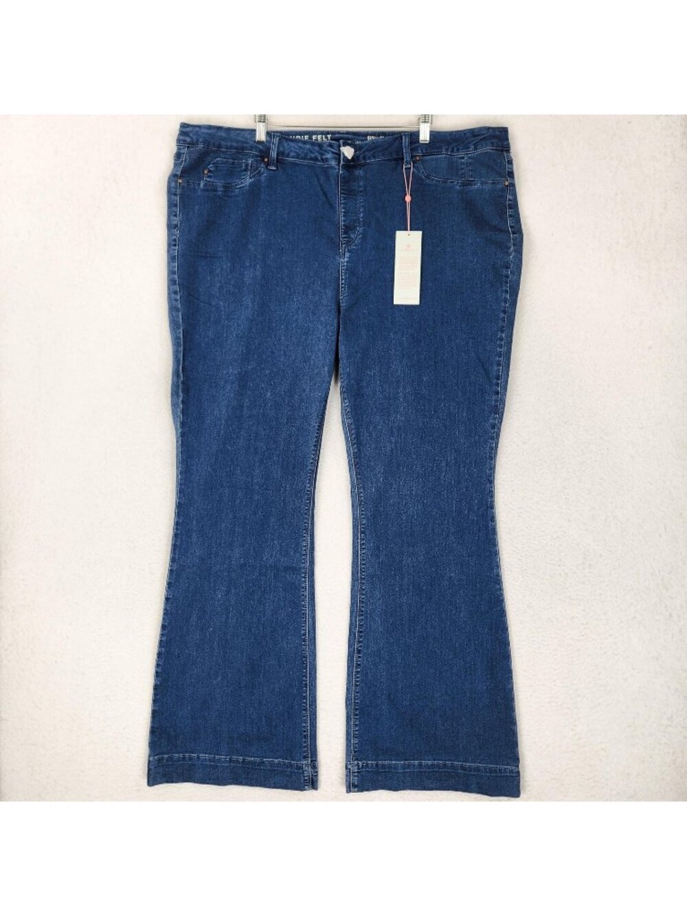 Laurie Felt Jeans Womens 3X Blue Silky Flare High Rise Vital Stretch Denim NEW